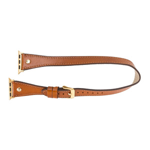 Leather Apple Watch Bands - DTS Double Tour Slim Hector Gold Trok Style F3