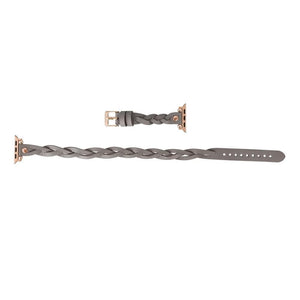 Leather Apple Watch Bands - Ferro Braided DT Peggy Rose Gold Trok Style