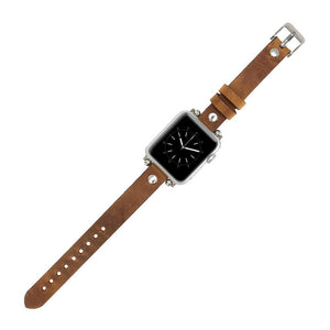 Leather Apple Watch Bands - Ferro Silver Trok Style NU1
