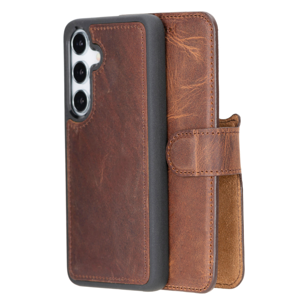 Sapiens Samsung Galaxy S25 Detachable Leather Wallet Case