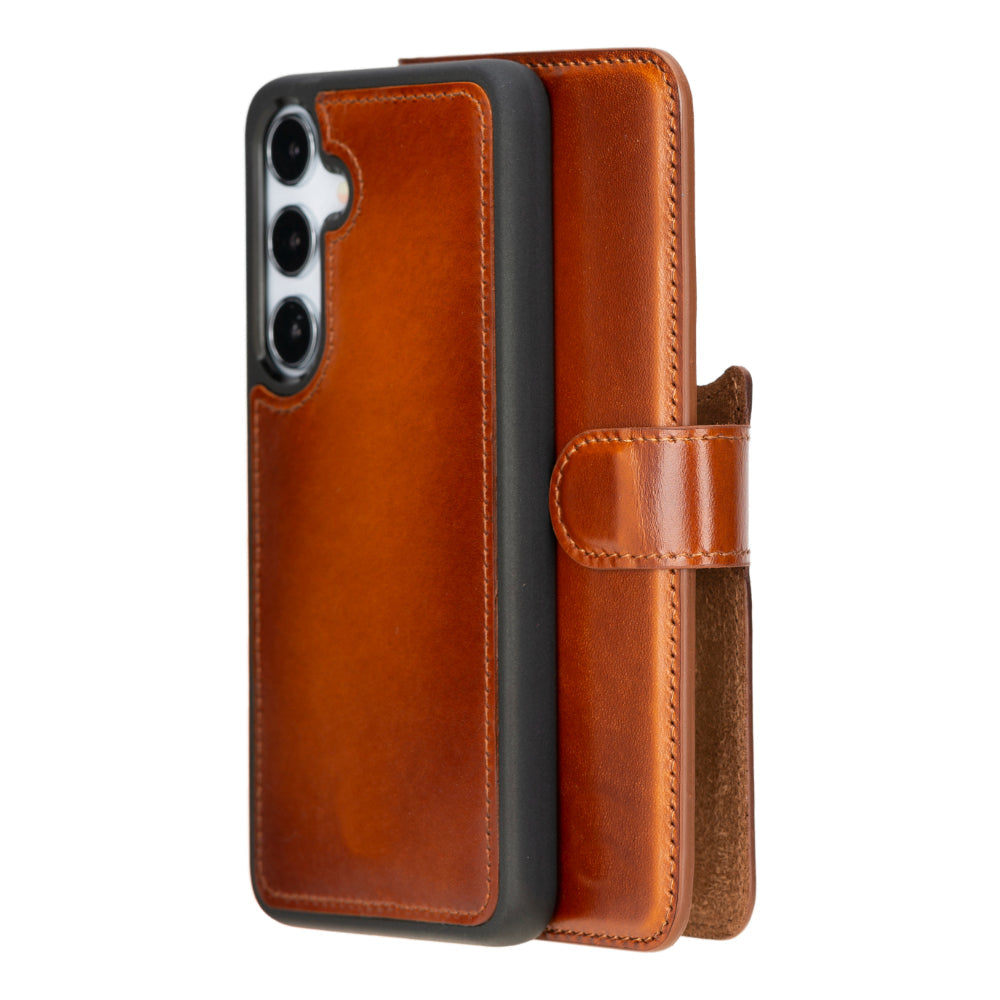 Sapiens Samsung Galaxy S25 Plus Detachable Leather Wallet Case
