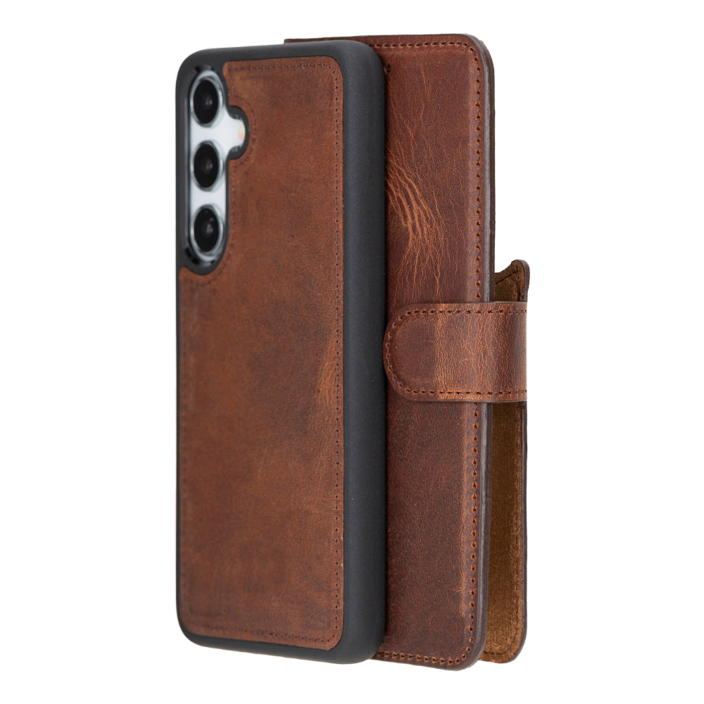 Sapiens Samsung Galaxy S25 Plus Detachable Leather Wallet Case