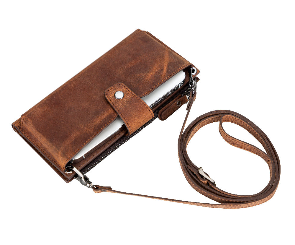 Luvia Lozan Strap Leather Crossbody Wallet