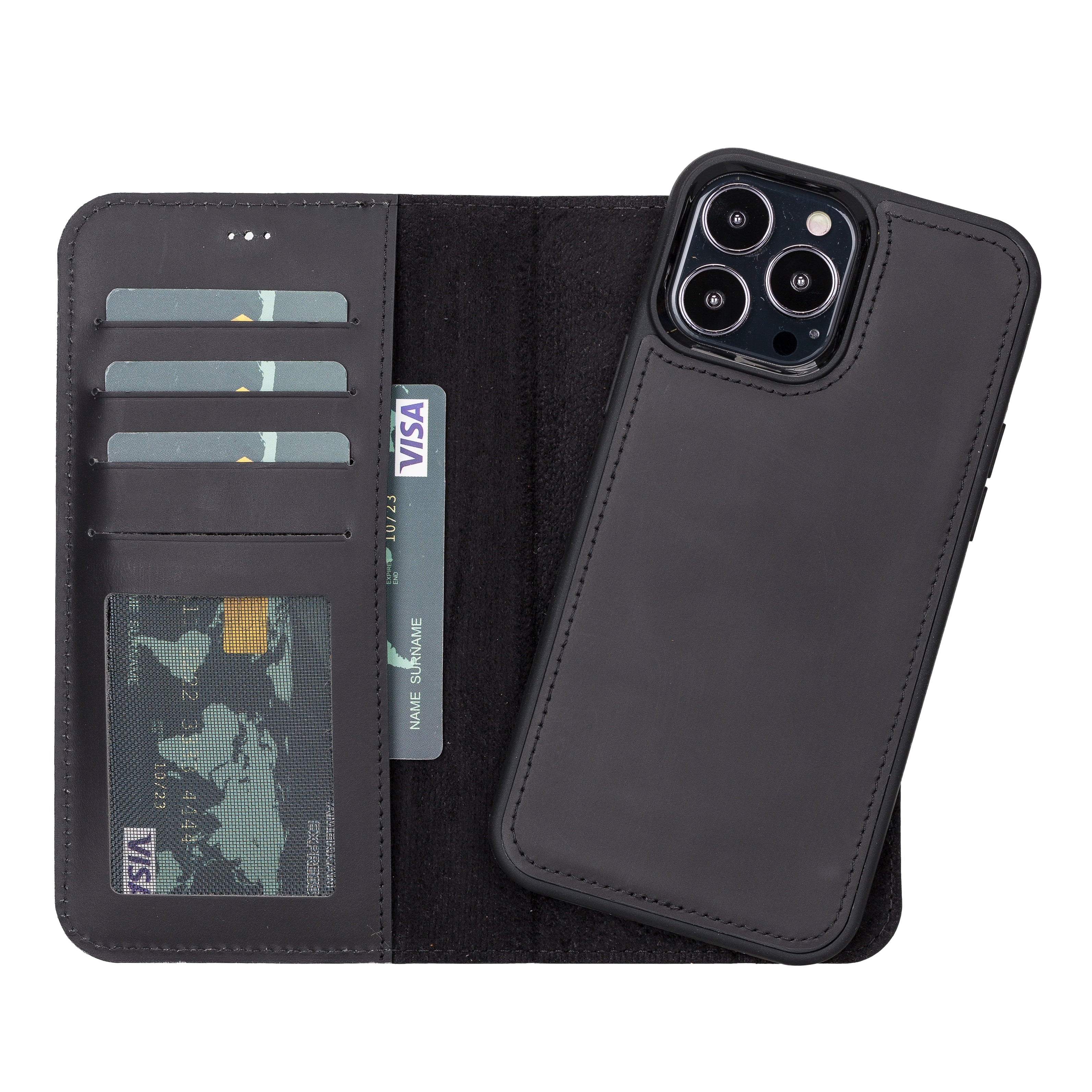 Liluri I Phone 13 Pro Detachable Leather Wallet Case