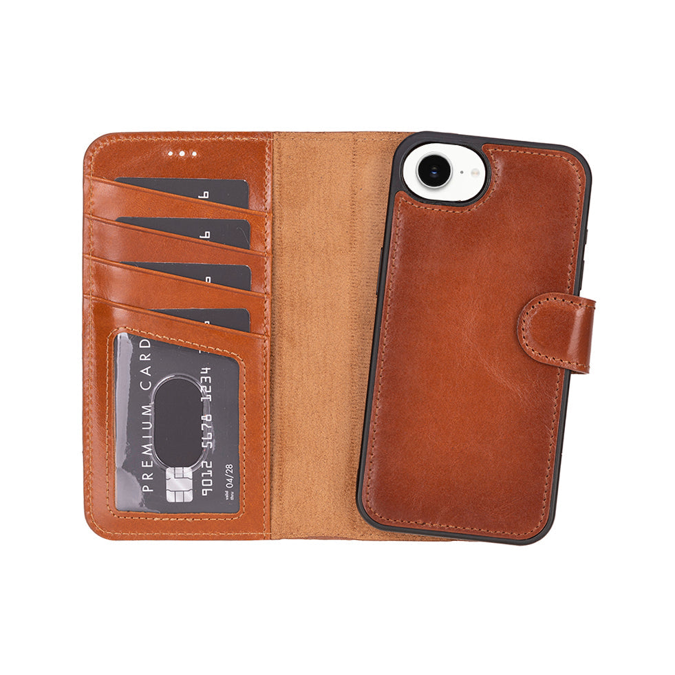 Magic I Phone 16 E Detachable Leather Wallet Case