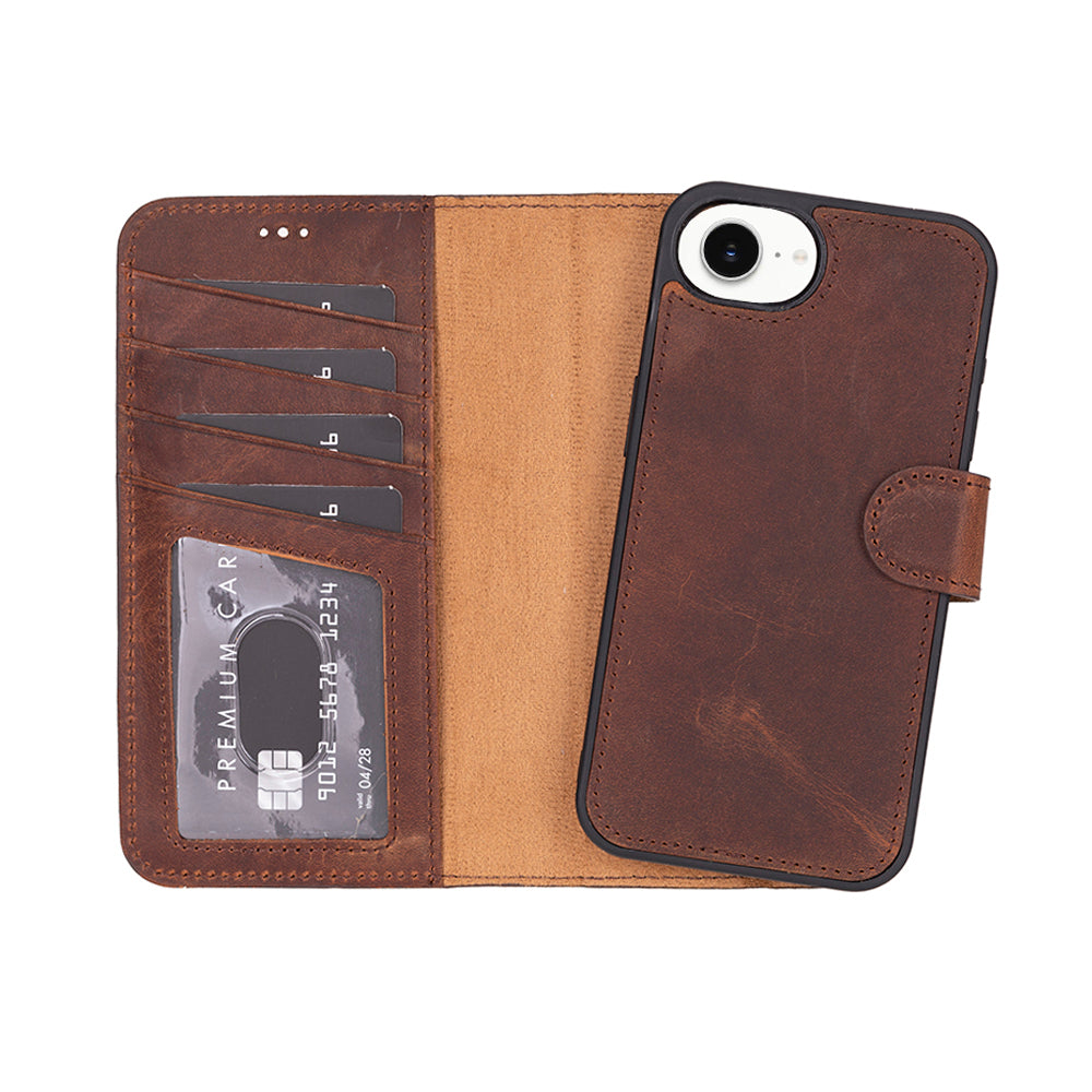 Magic I Phone 16 E Detachable Leather Wallet Case