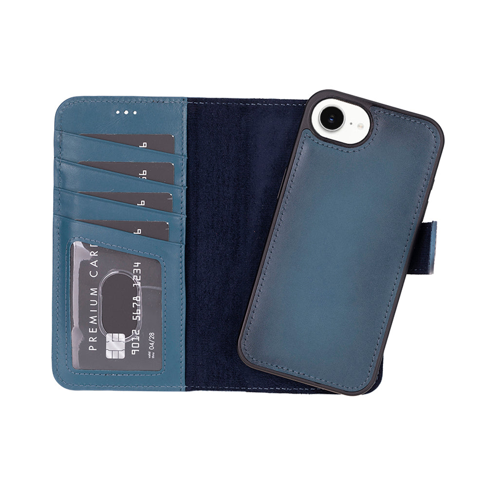 Magic I Phone 16 E Detachable Leather Wallet Case