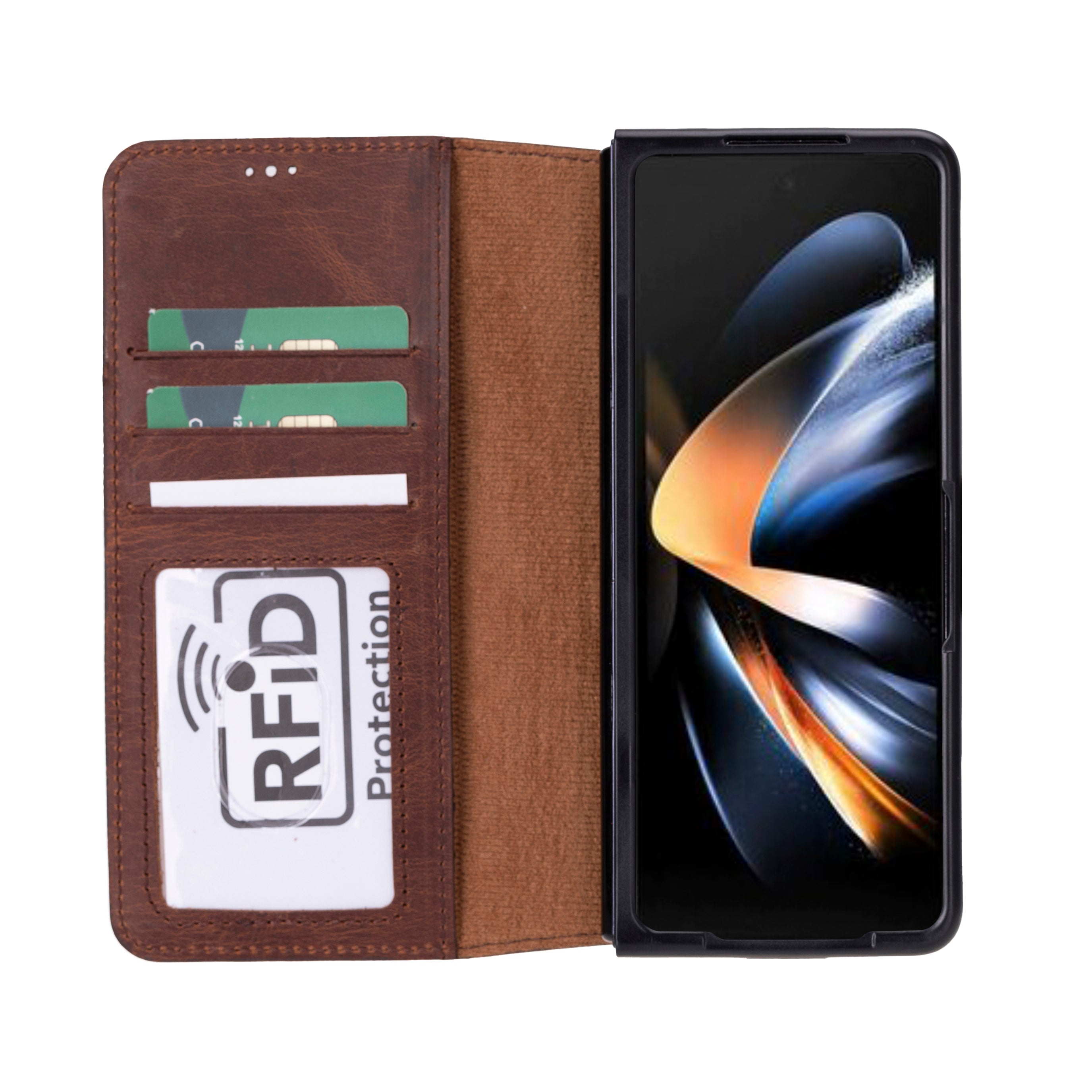 Shield Leather Samsung Galaxy Z Fold 5 Folio Wallet Case