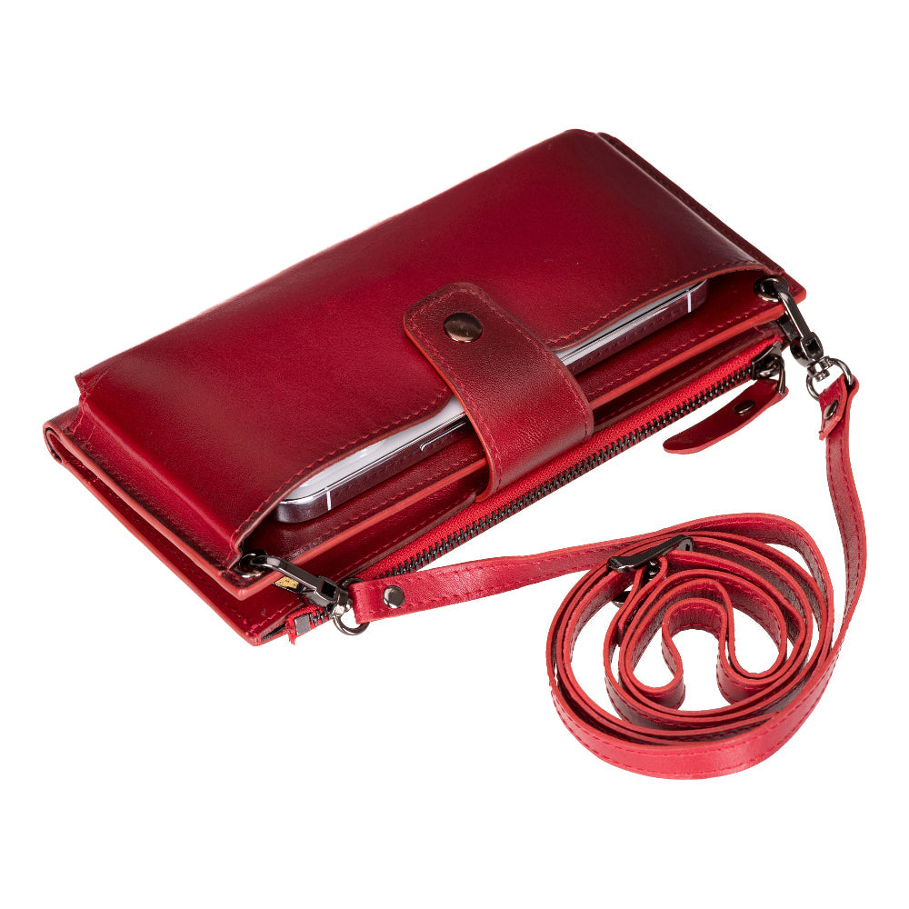 Luvia Lozan Strap Leather Crossbody Wallet