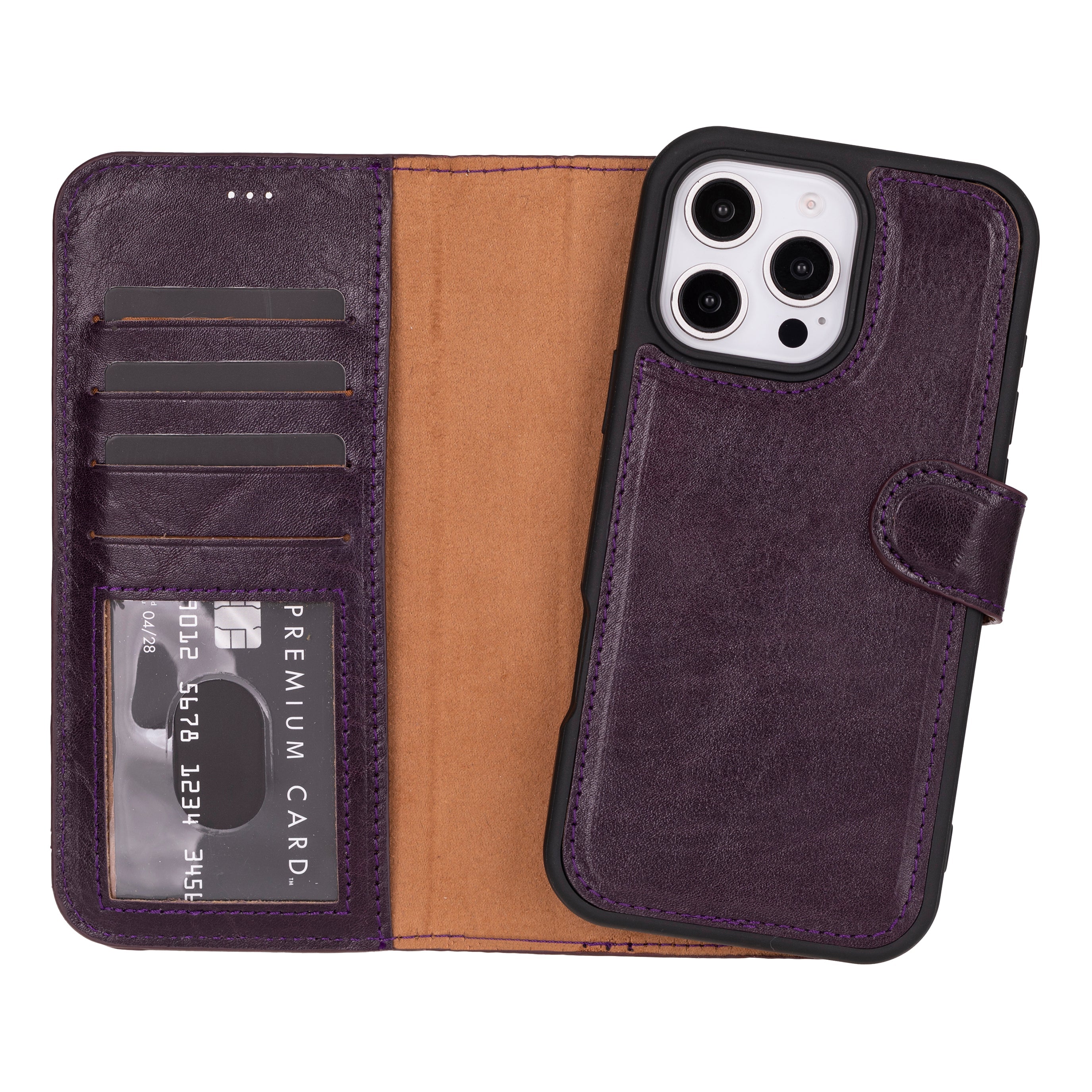 Magic I Phone 16 Pro Detachable Leather Wallet Case