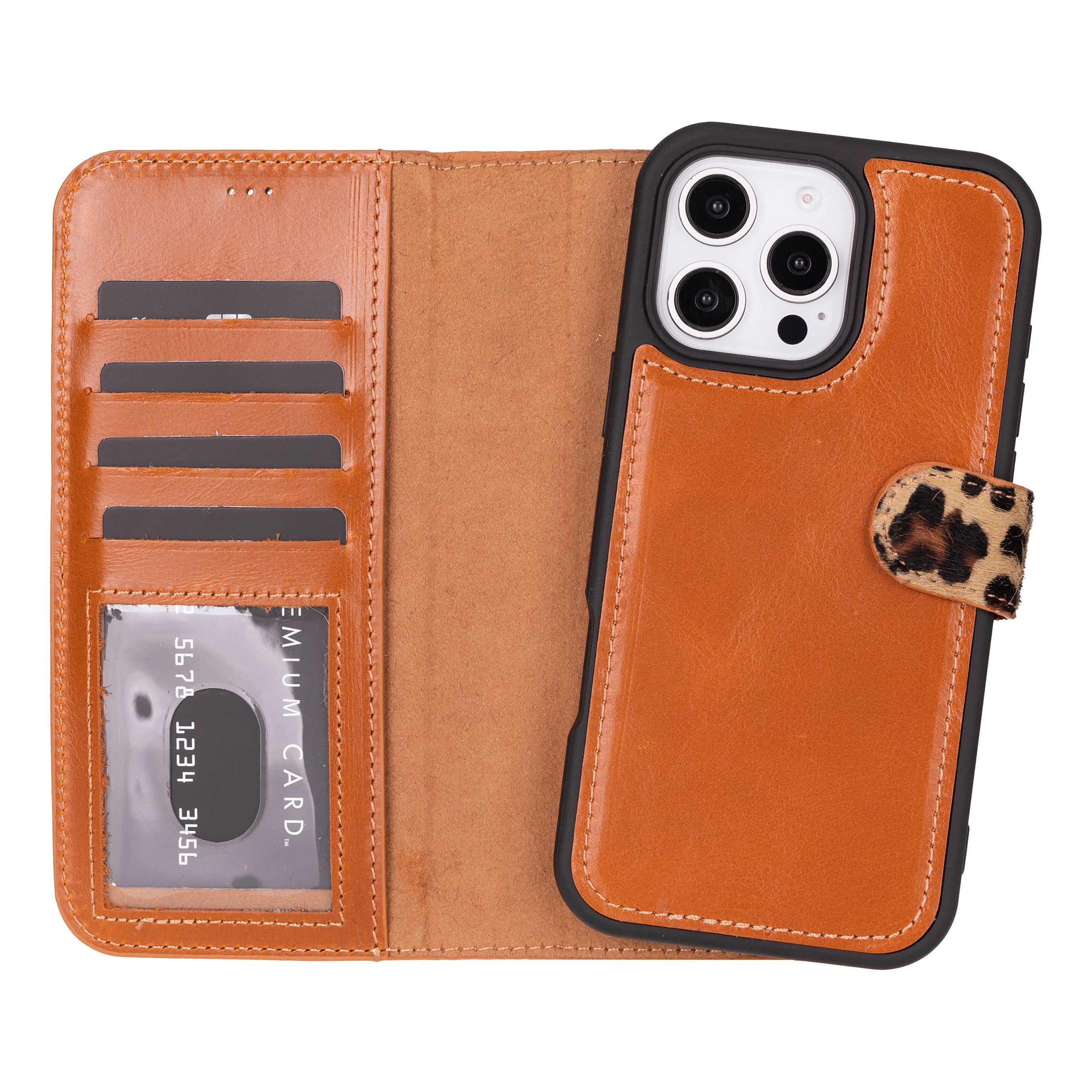 Magic I Phone 16 Pro Detachable Leather Wallet Case