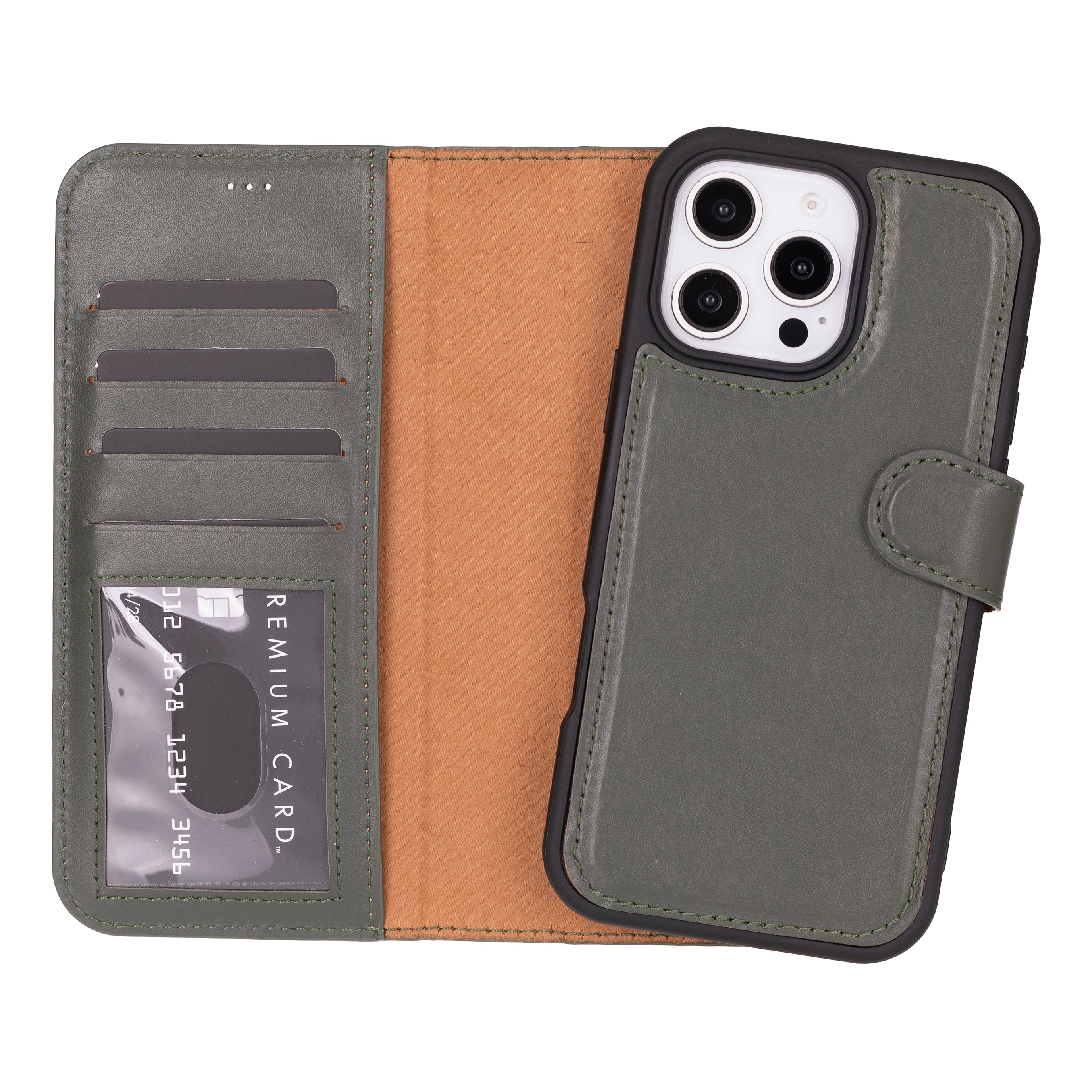 Magic I Phone 16 Pro Max Leather Detachable Wallet Case