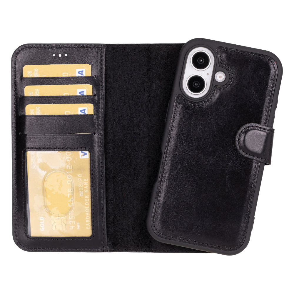 Magic I Phone 16 Plus Detachable Leather Wallet Case