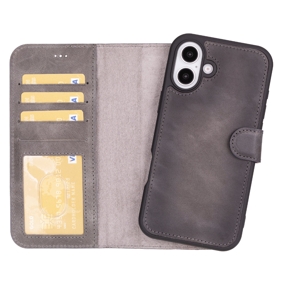 Magic I Phone 16 Detachable Leather Wallet Case