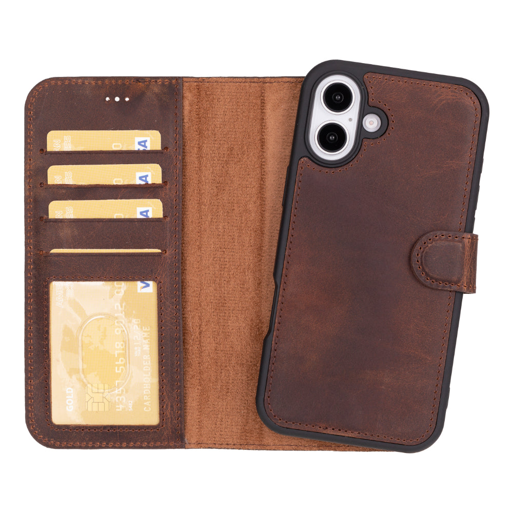 Magic I Phone 16 Detachable Leather Wallet Case