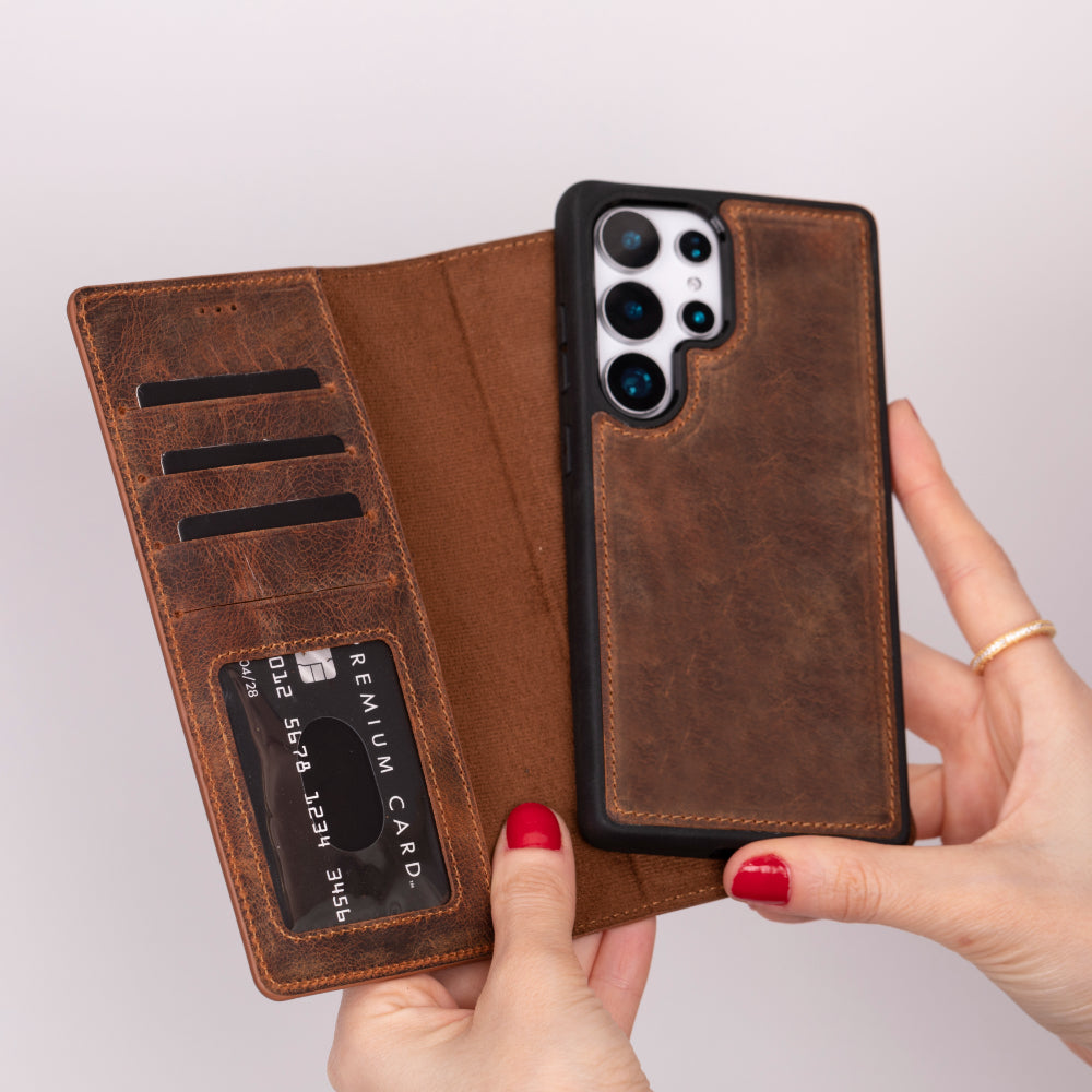 Sapiens Samsung Galaxy S25 Ultra Detachable Leather Wallet Case