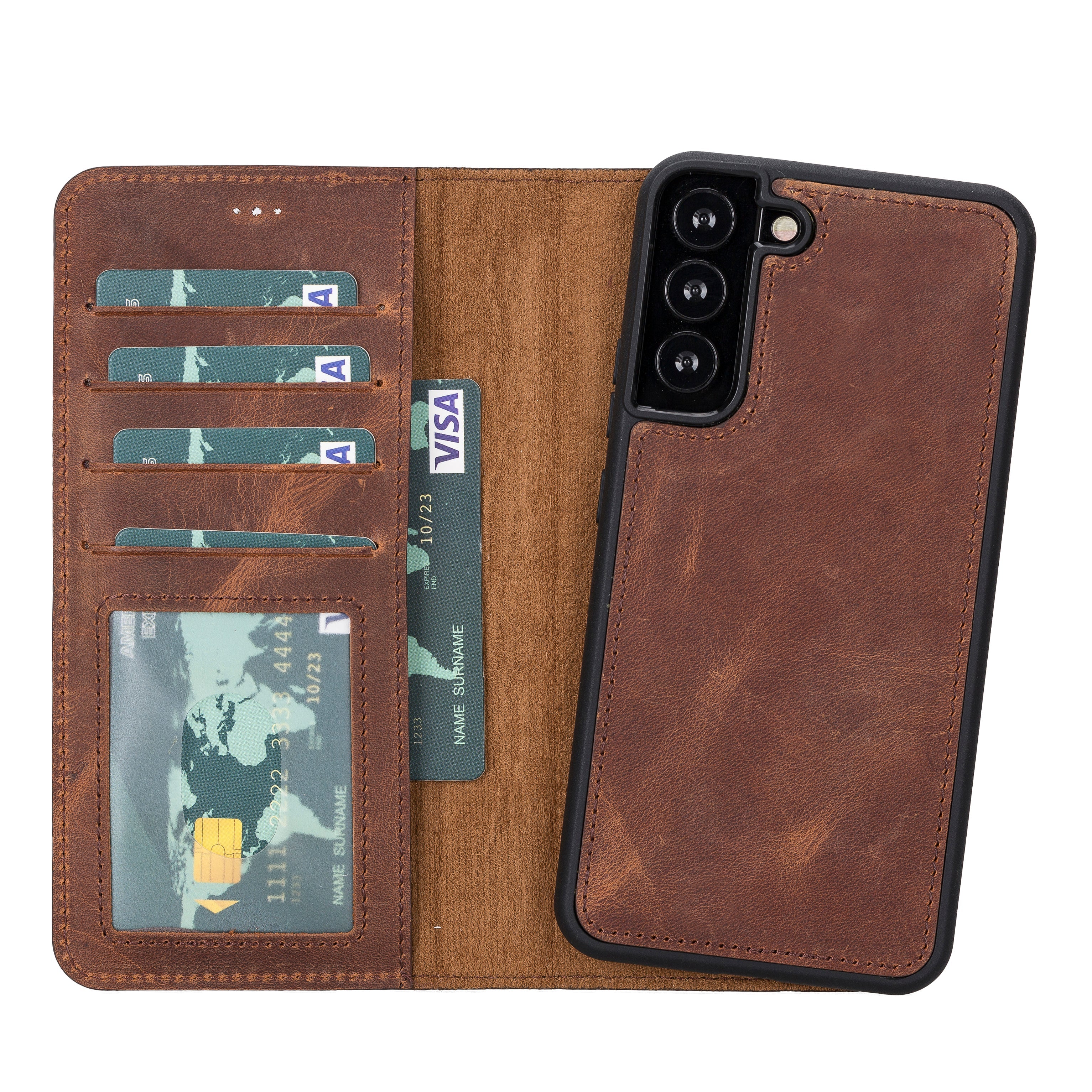 Sapiens Samsung Galaxy S22 Plus Leather Detachable Wallet Case
