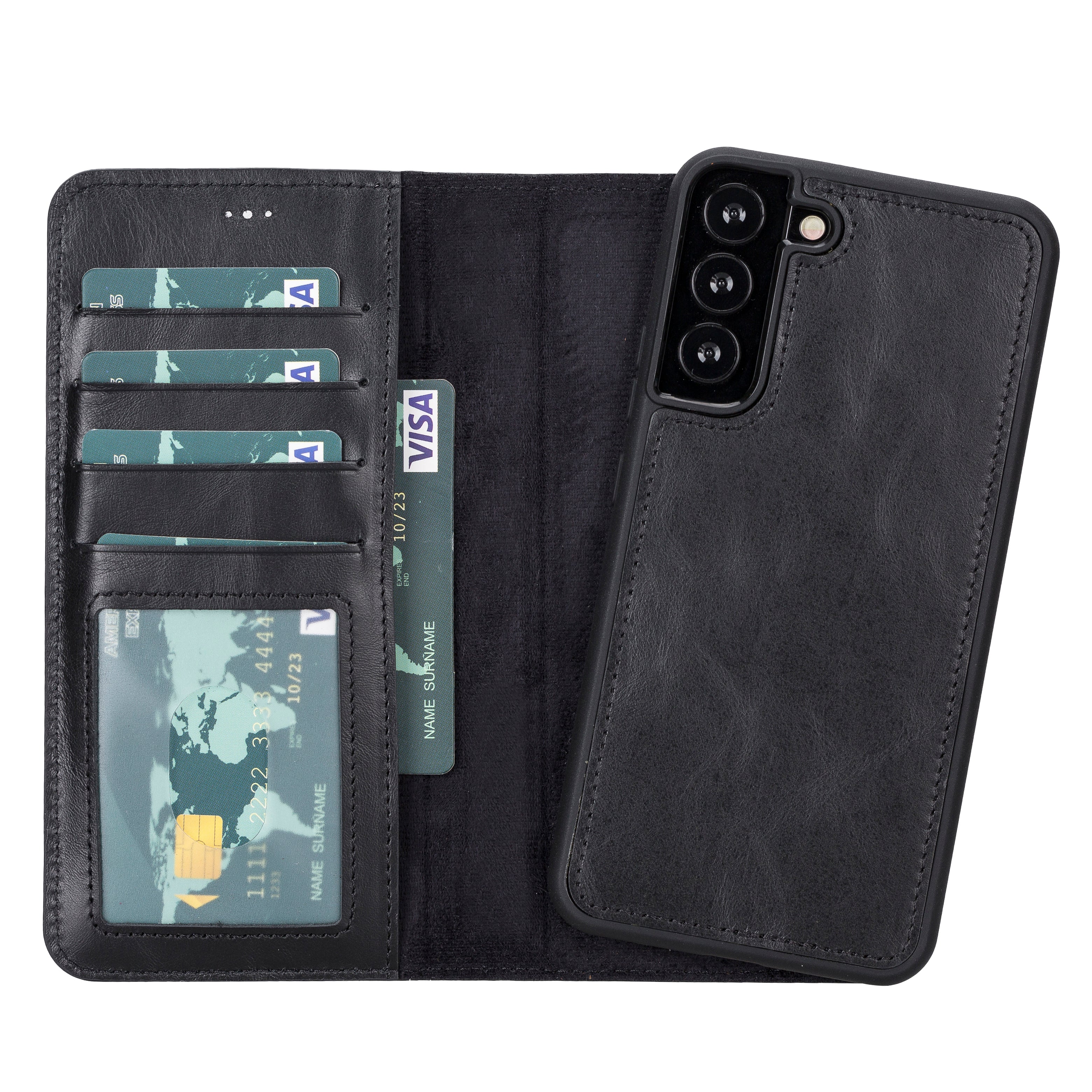 Sapiens Samsung Galaxy S22 Plus Leather Detachable Wallet Case