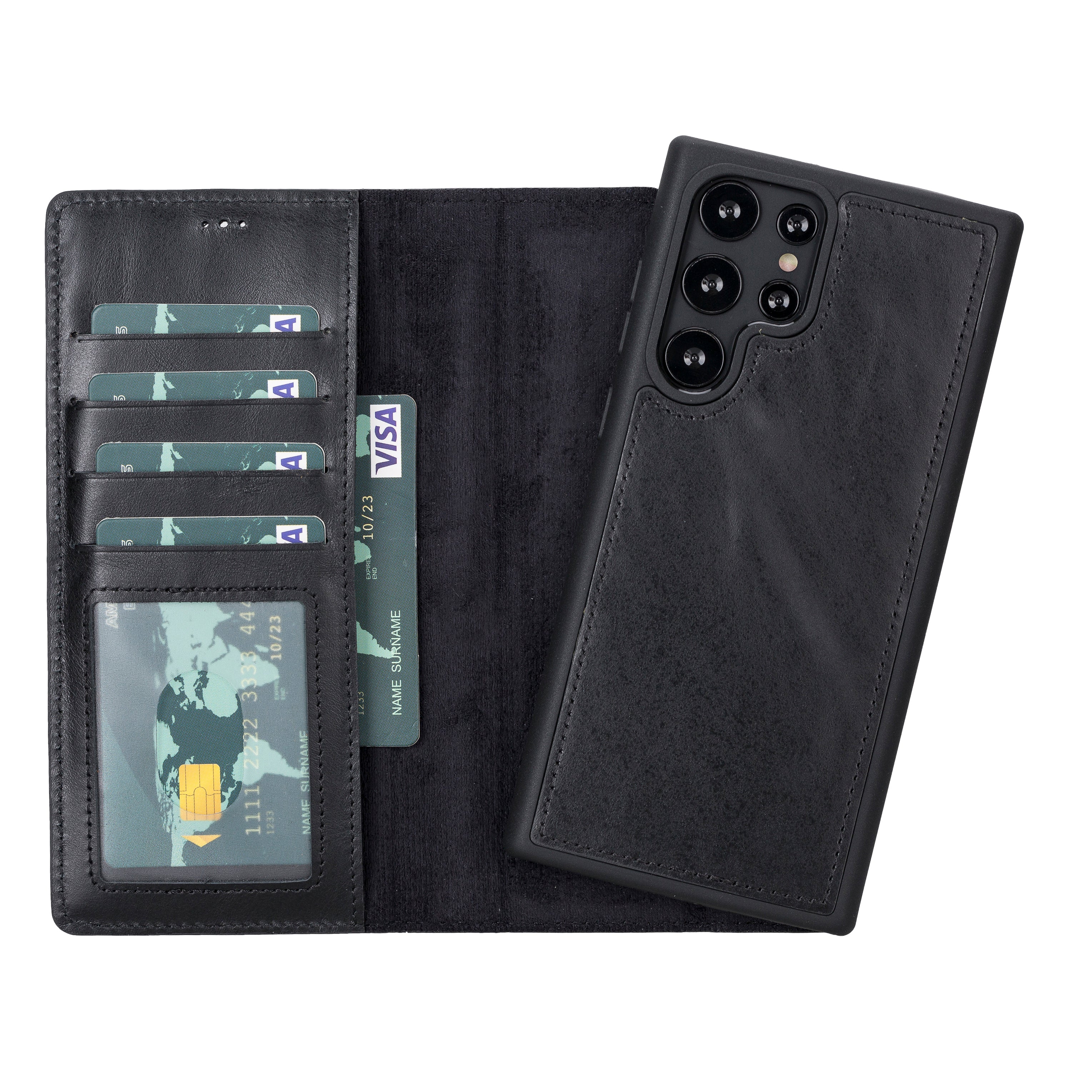 Magic Samsung Galaxy S23 Ultra Leather Detachable Wallet Case