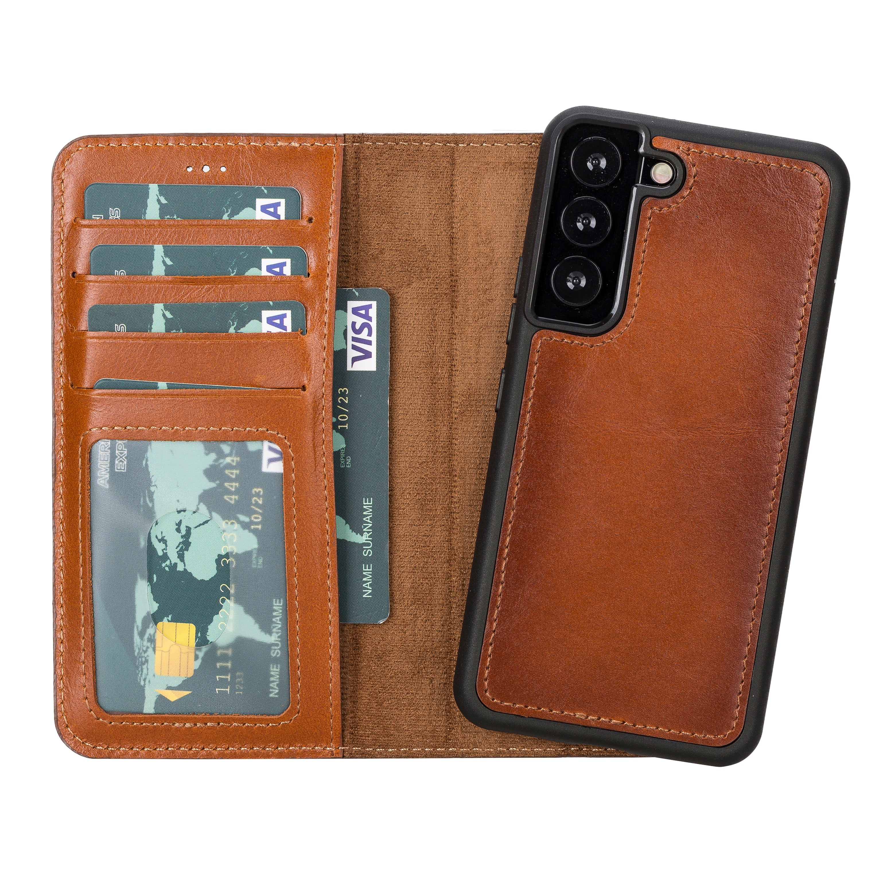 Sapiens Samsung Galaxy S22 Leather Detachable Wallet Case
