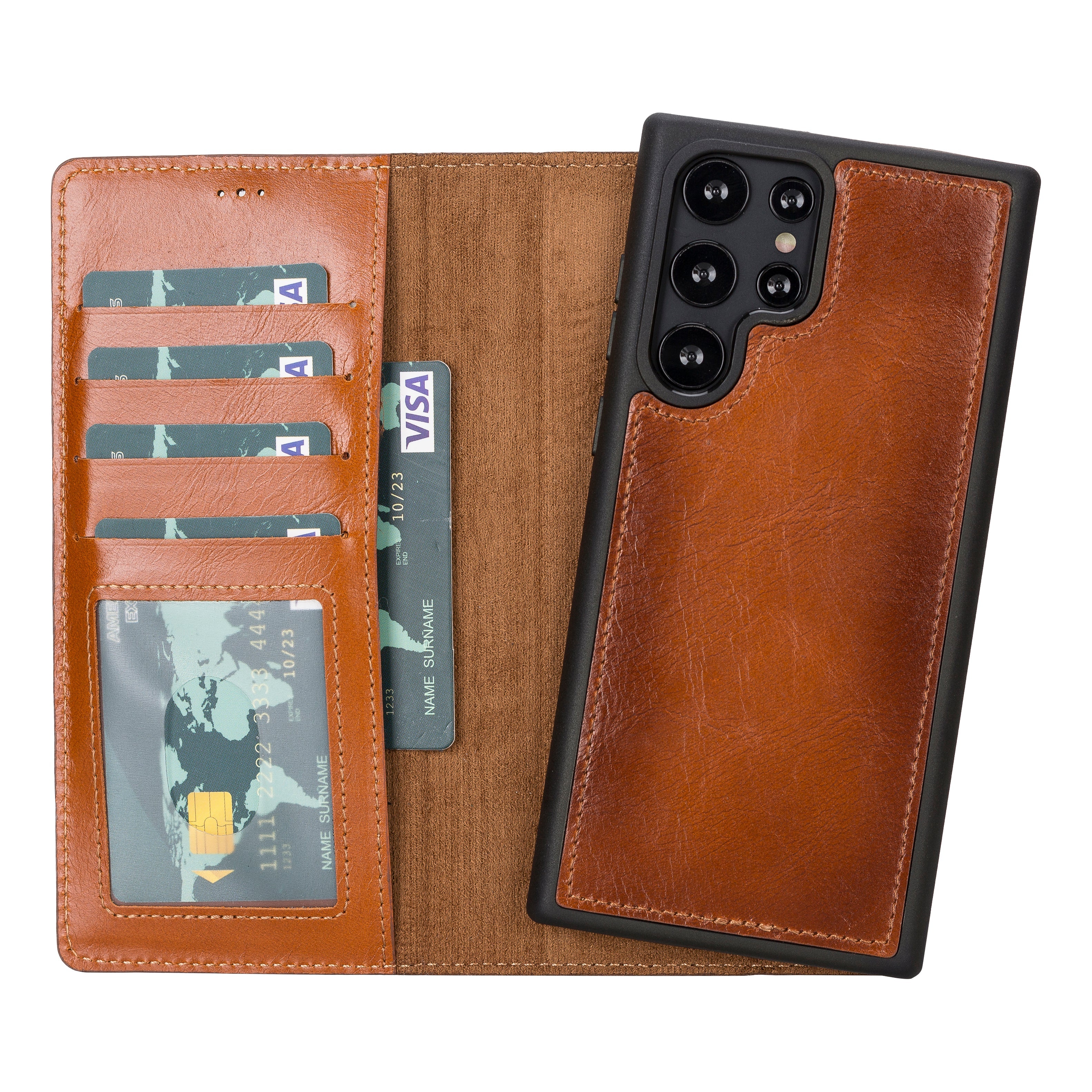 Magic Samsung Galaxy S22 Ultra Leather Detachable Wallet Case