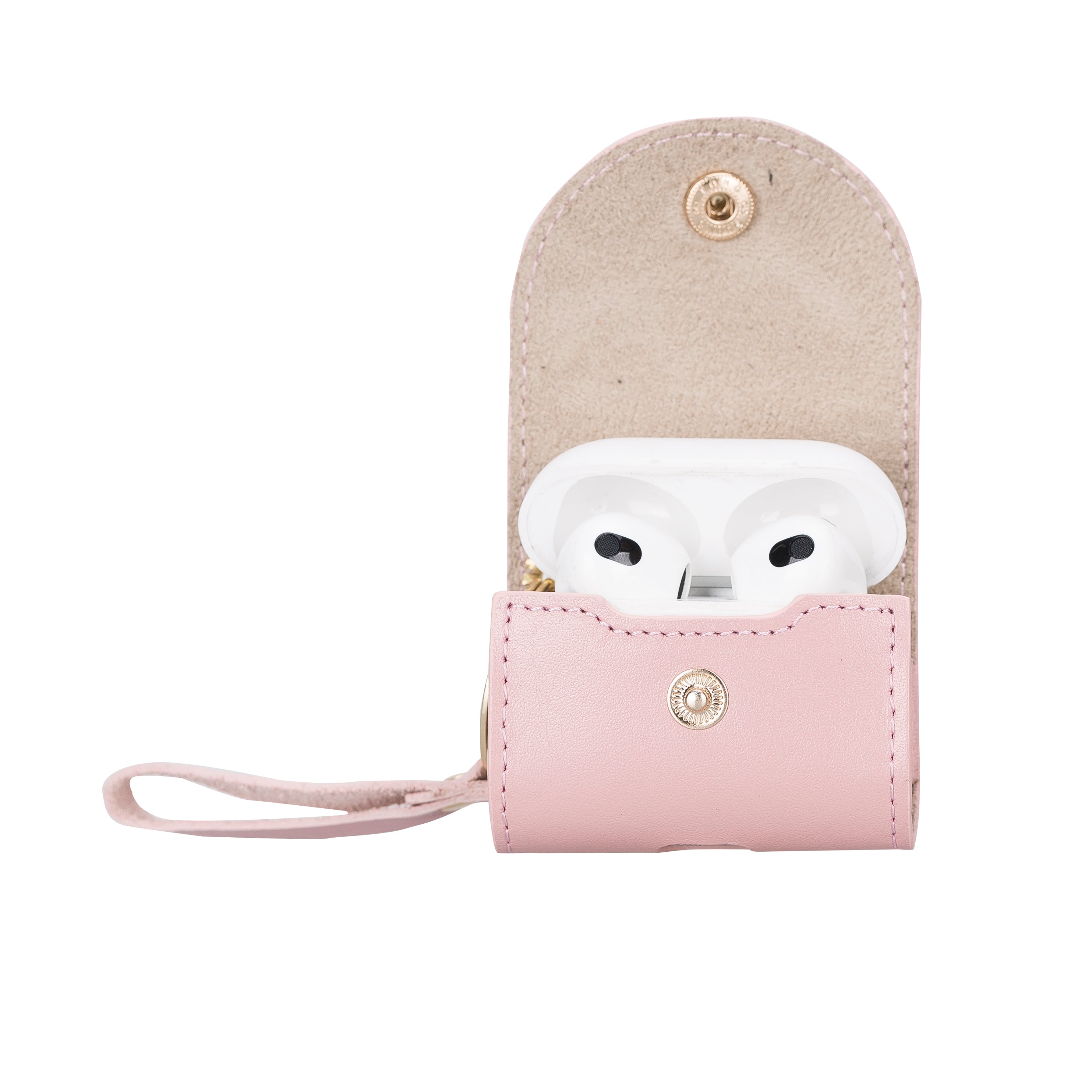 Mai Snap Air Pods 3 And Air Pods 4 Leather Case With Hook