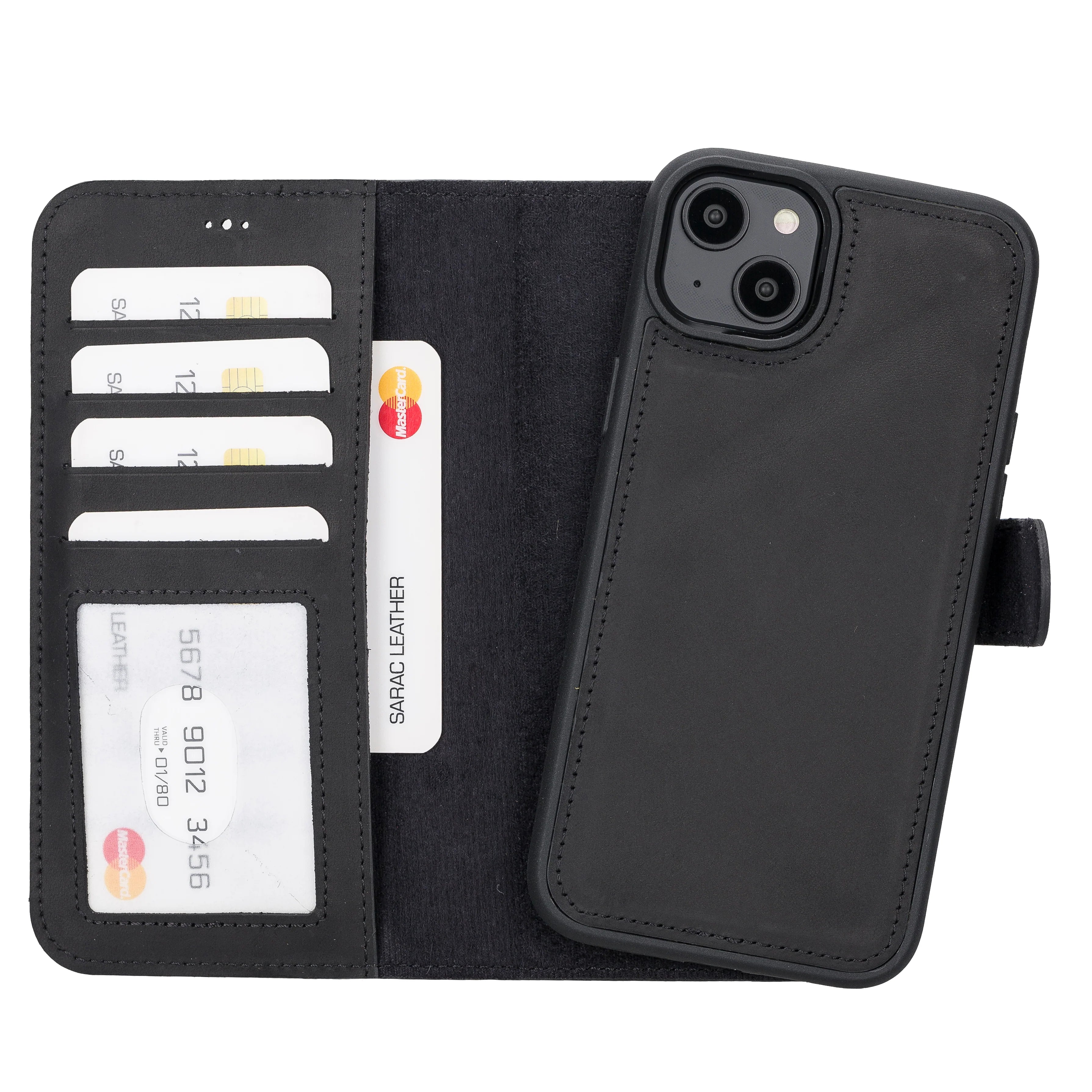 Liluri I Phone 14 Plus Detachable Leather Wallet Case