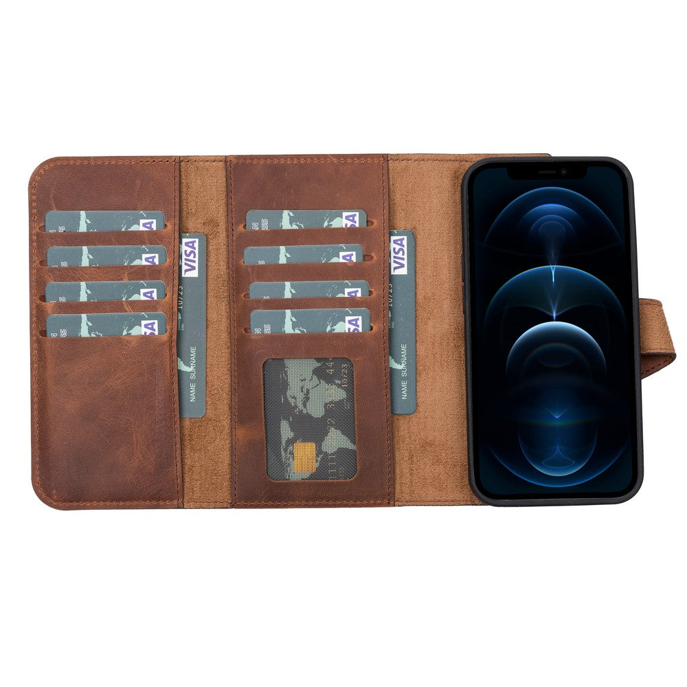 Santa I Phone 13 Mini Leather Detachable Wallet Case