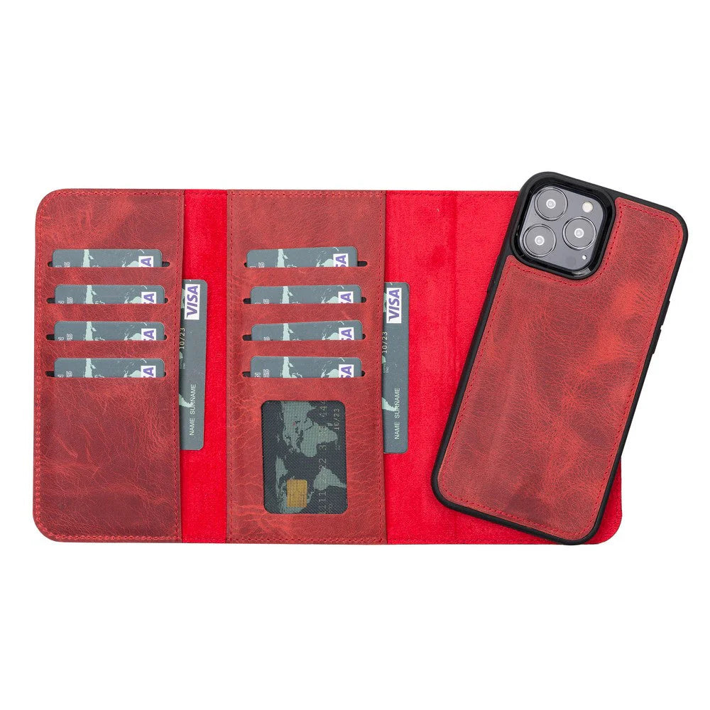 Santa I Phone 13 Pro Max Leather Detachable Wallet Case