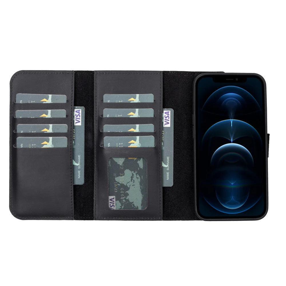 Santa I Phone 13 Pro Leather Detachable Wallet Case