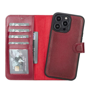 Apple iPhone 14 Leather Wallet Case / MWWN - Window Magic Apple iPhone 14 Pro Max 6.7" / Red