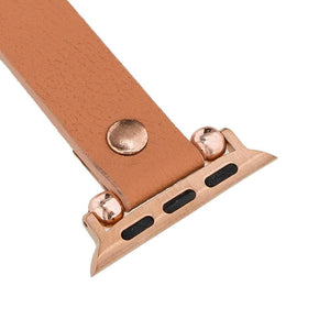 Leather Apple Watch Bands - Ferro Rose Gold Trok Style