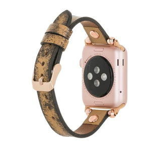Leather Apple Watch Bands - Ferro Rose Gold Trok Style