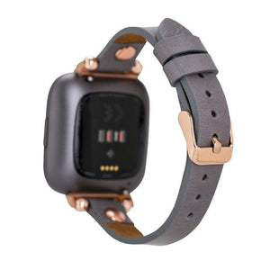 Leather Fitbit Watch Bands - Ferro Gold Trok Style F003